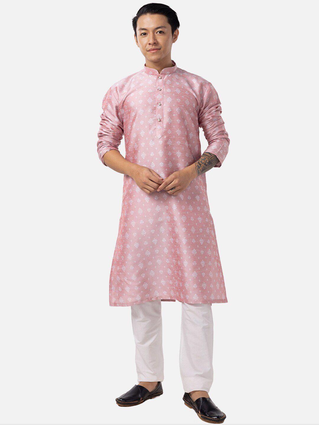 the kurta company ethnic motifs printed mandarin collar kurta