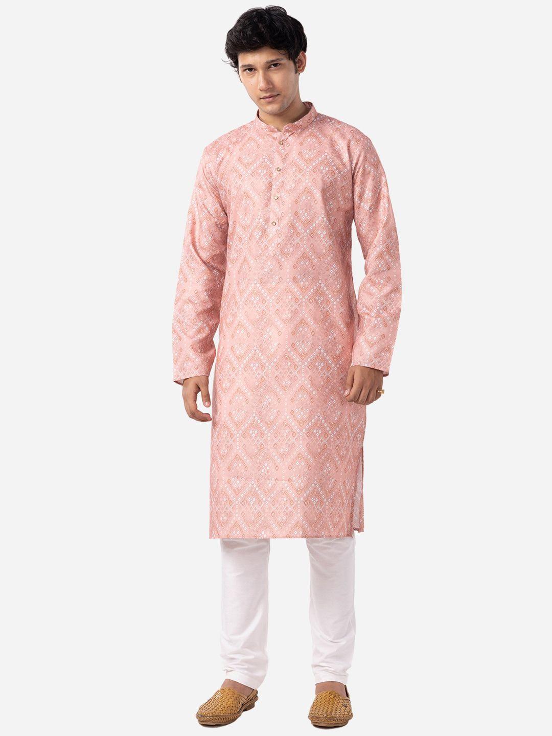 the kurta company geometric printed mandarin collar straight kurta