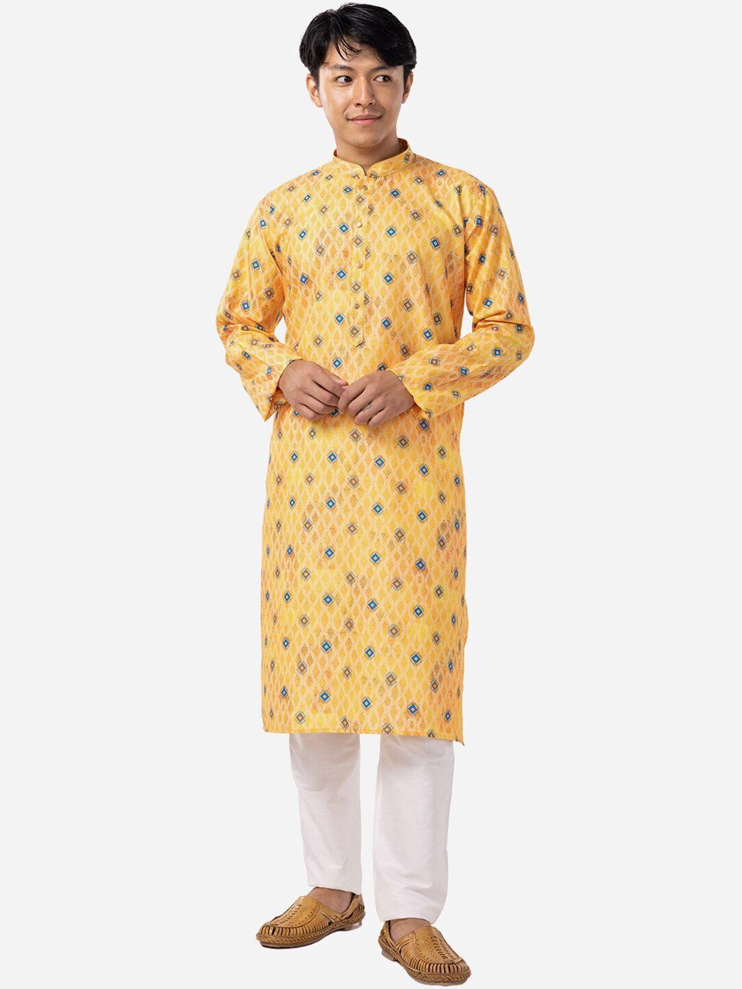 the kurta company geometric printed pure cotton straight kurta