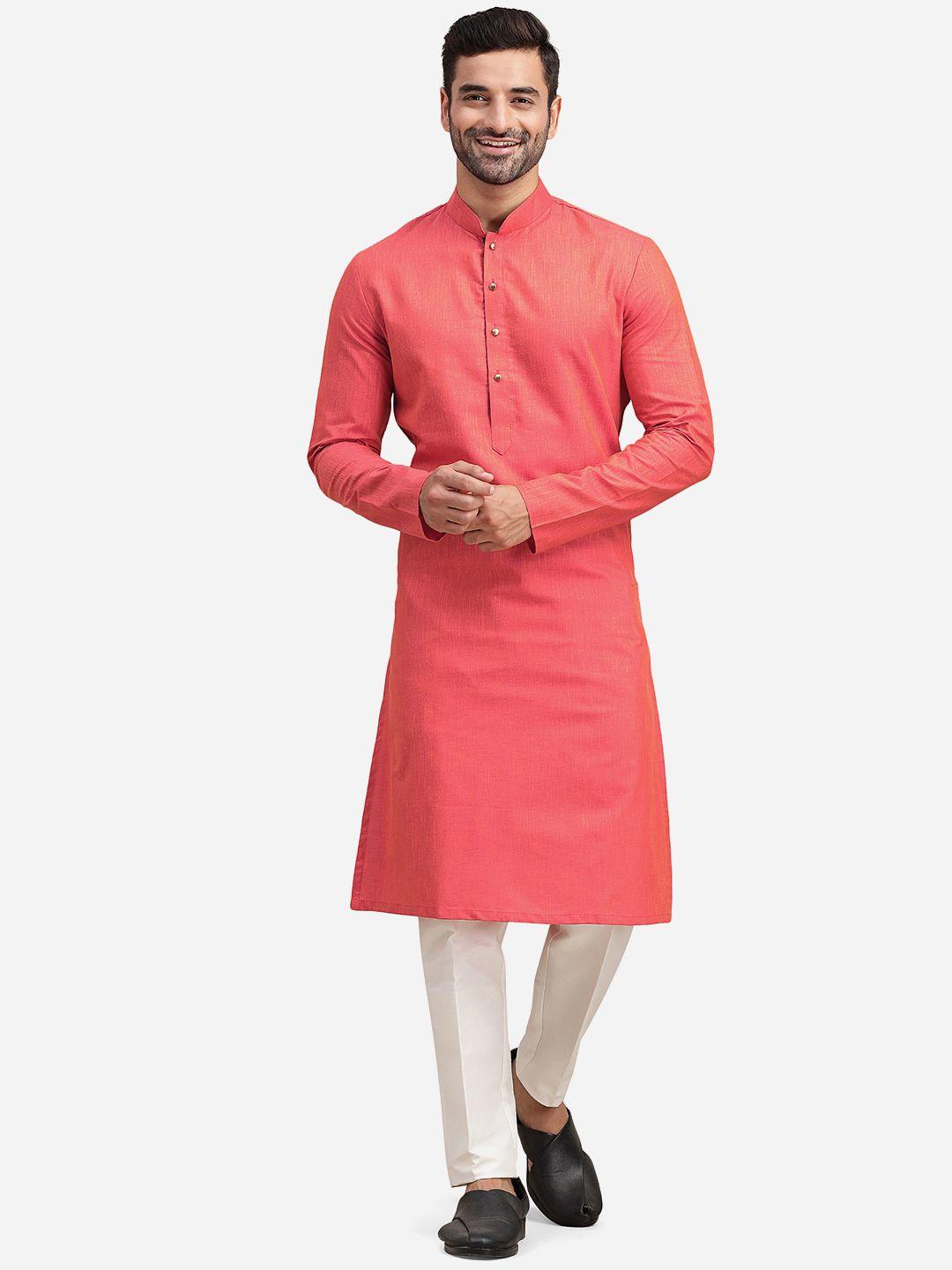 the kurta company mandarin collar regular fit straight kurta