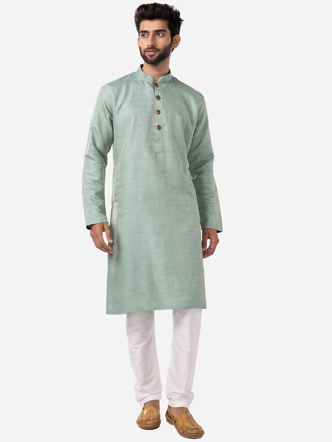 the kurta company mandarin collar silk kurta