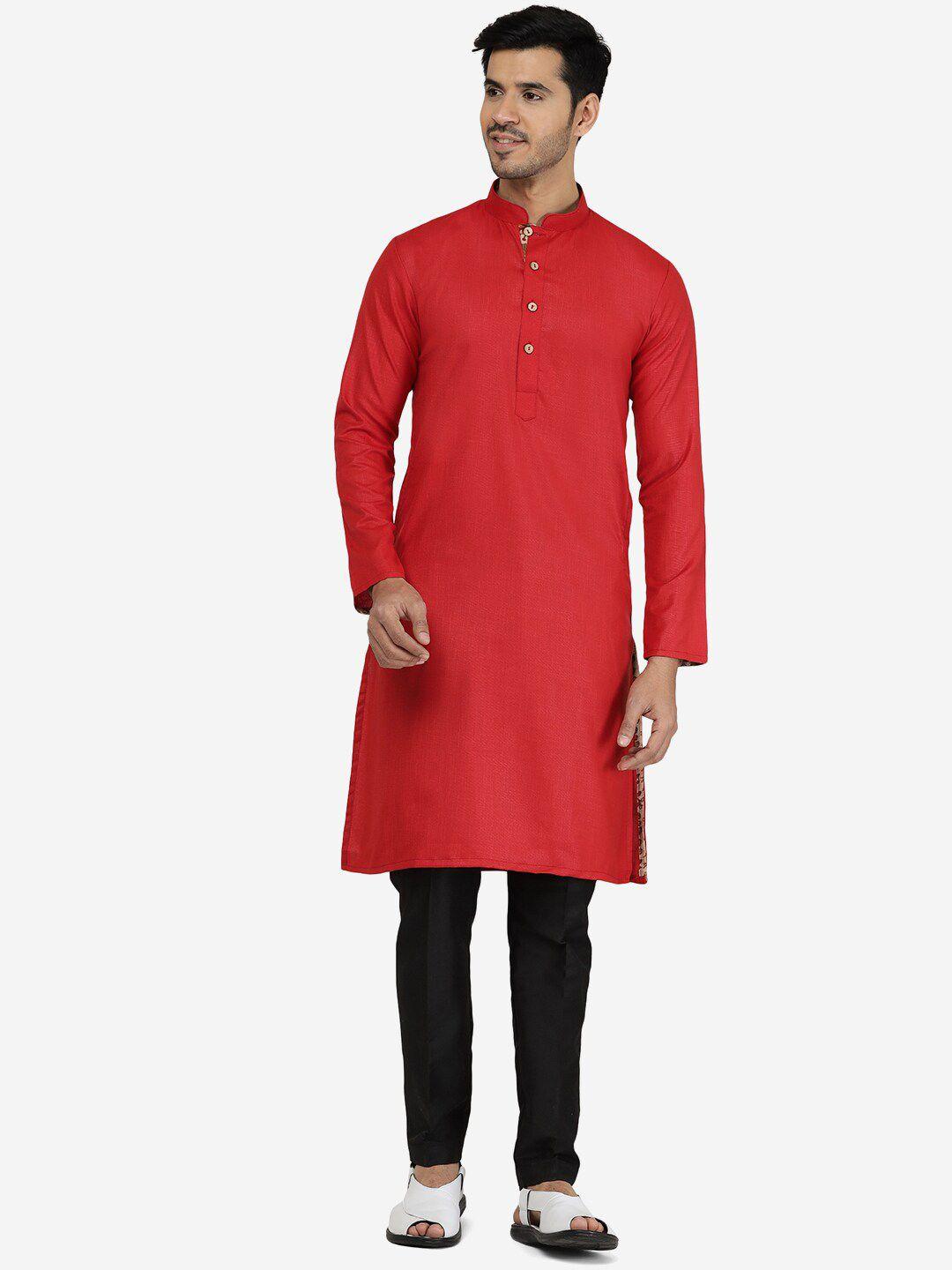 the kurta company mandarin collar straight cotton kurta