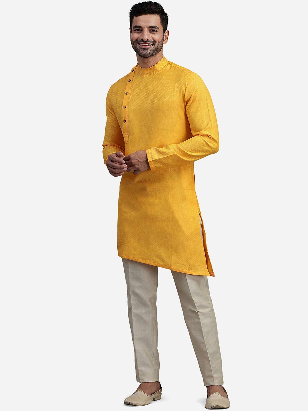 the kurta company woven design angrakha kurta