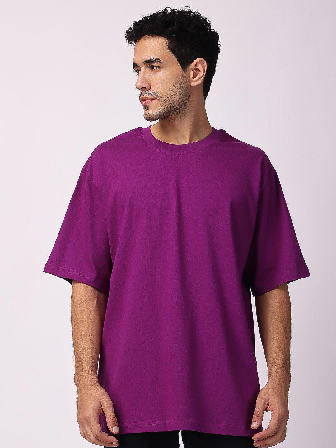 the label bar drop shoulder sleeves cotton oversized t-shirt