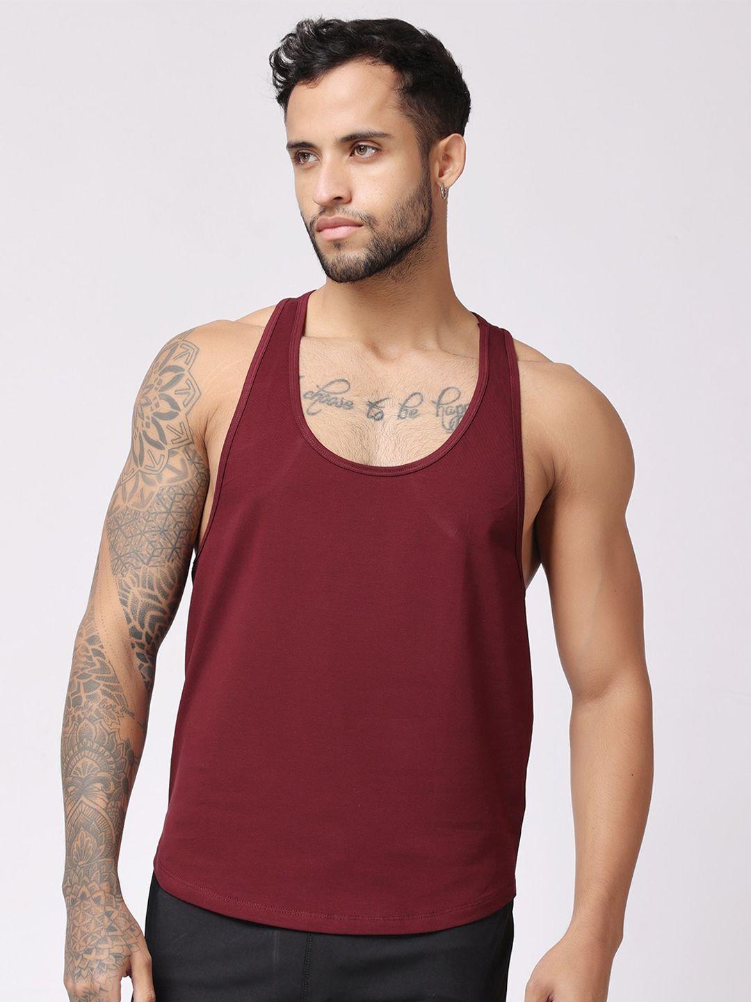 the label bar round neck sleeveless cotton casual t-shirt