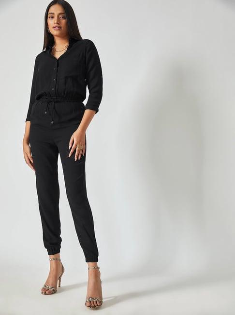 the label life black maxi jumpsuit