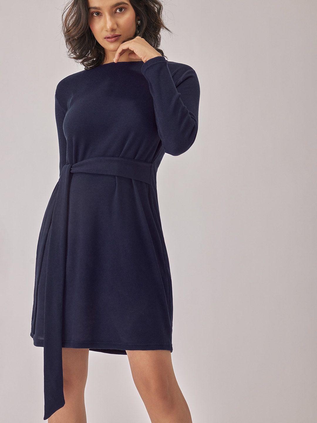 the label life blue fit & flare dress