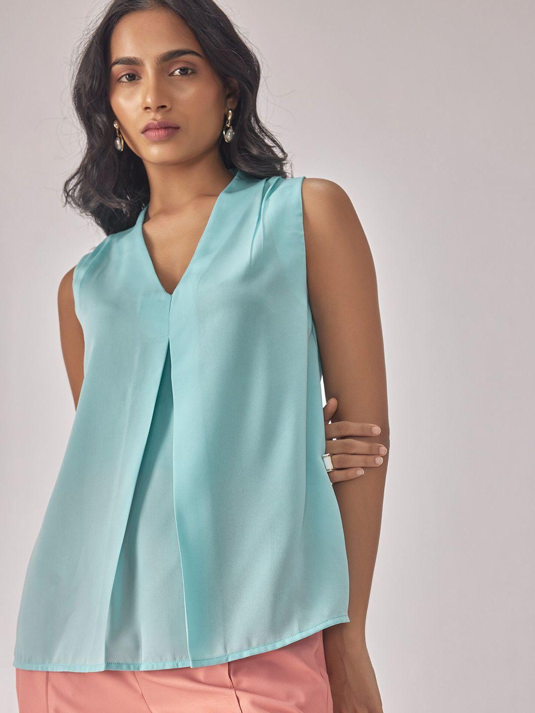 the label life blue satin top