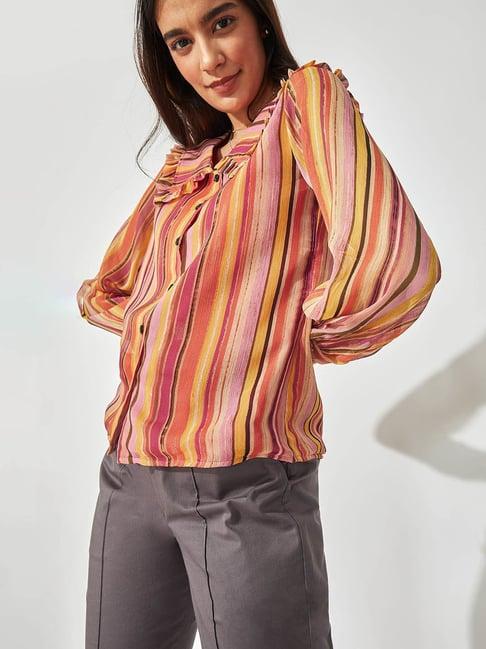 the label life multicolor striped shirt