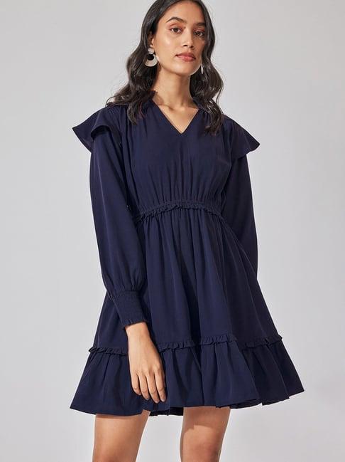 the label life navy tiered dress