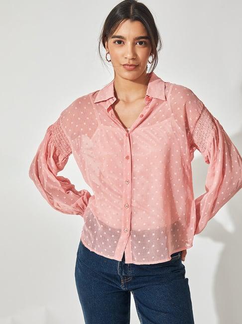 the label life pink regular fit shirt