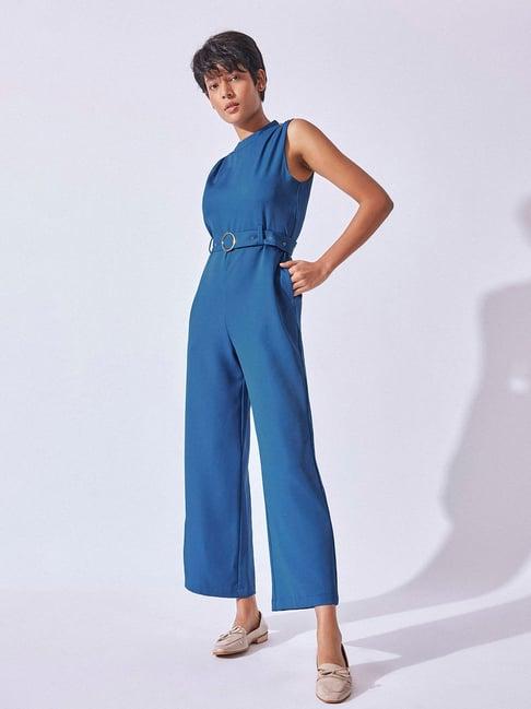 the label life prussian blue jumpsuit