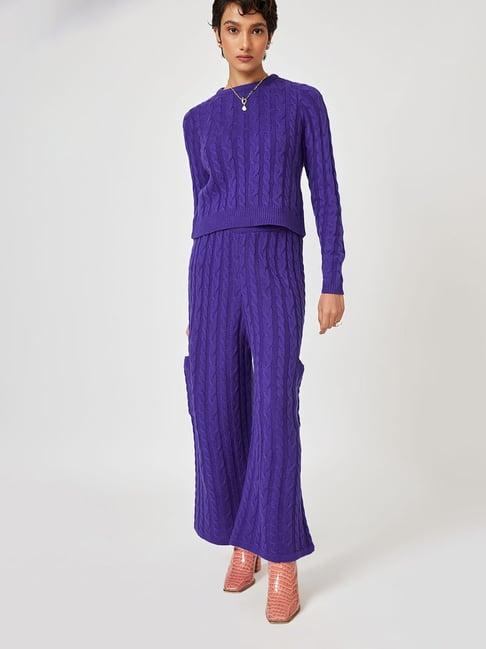 the label life violet regular fit high rise pants