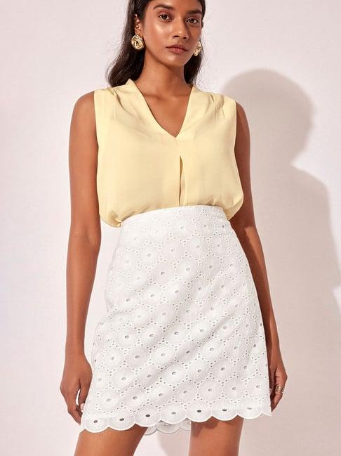 the label life white a-line mini skirt