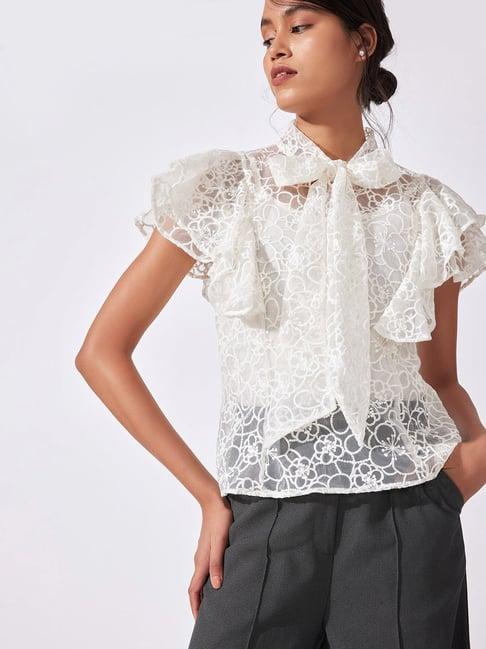 the label life white floral top