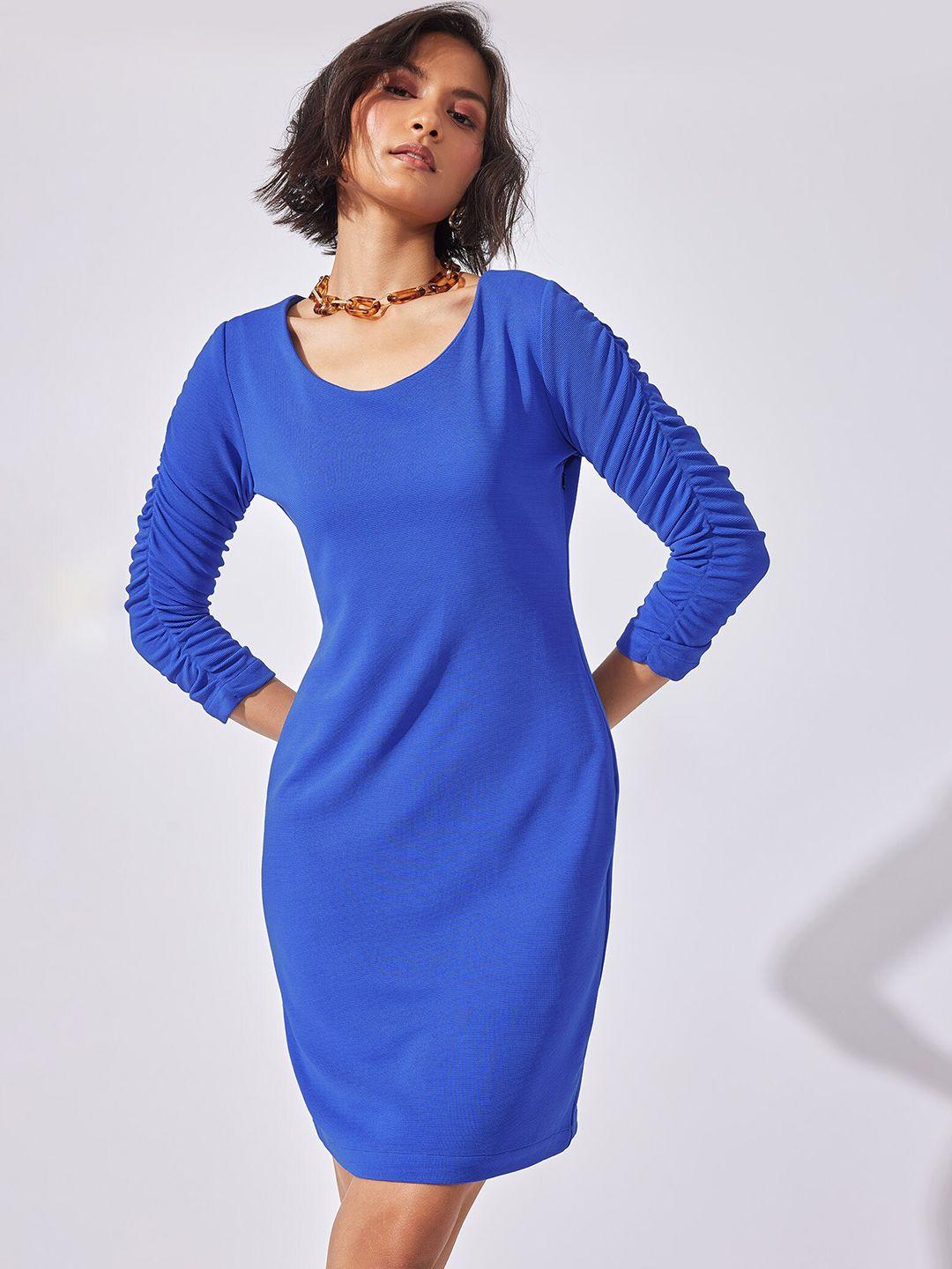the label life women blue sheath dress