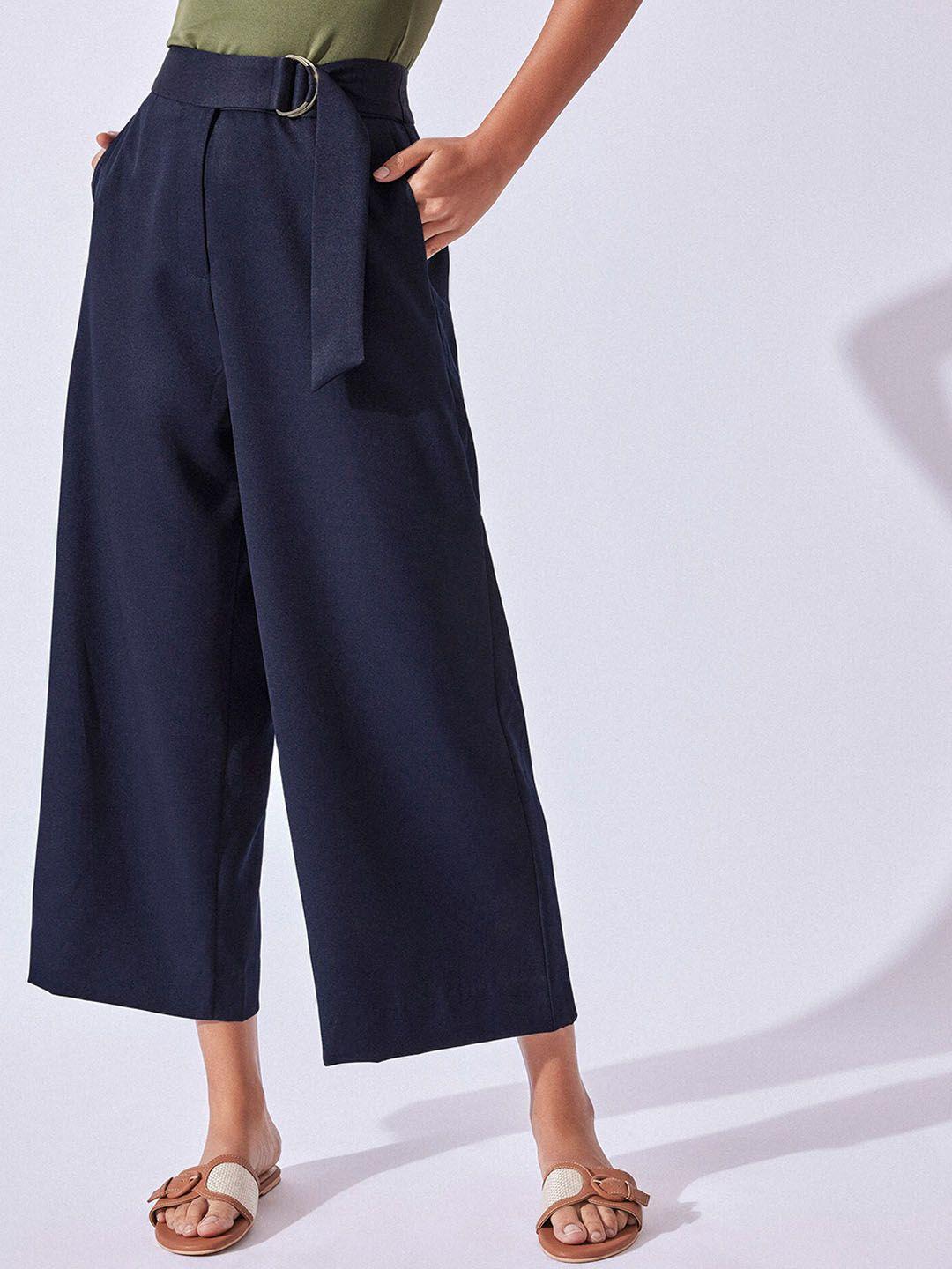 the label life women flared high-rise trousers