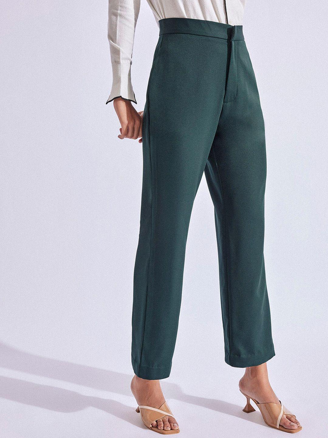 the label life women flared high-rise trousers