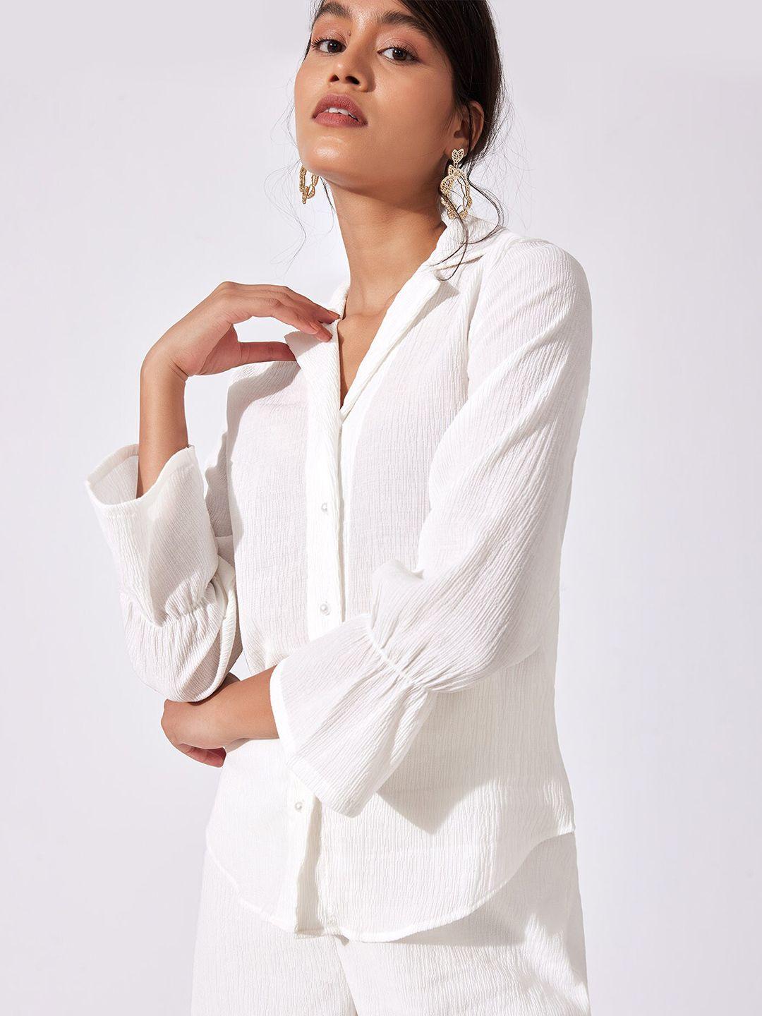 the label life women white casual shirt