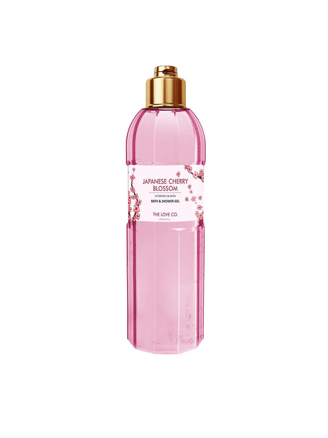 the love co. adults pink luxury japanese cherry blossom bath & shower gel 250ml