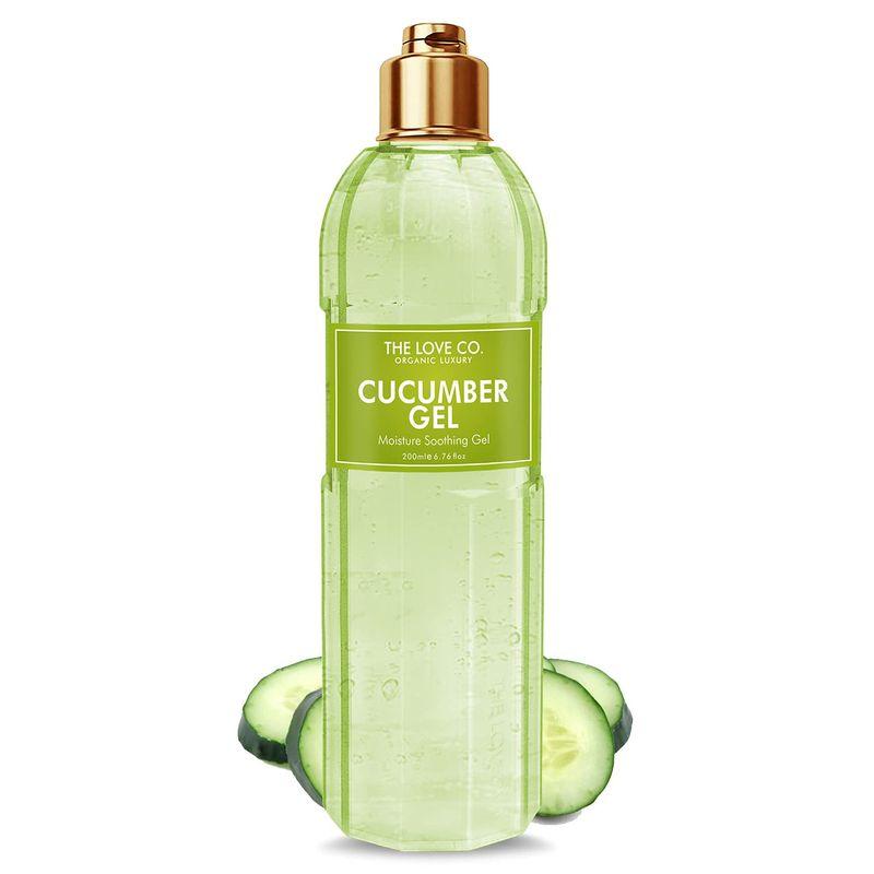 the love co. cucumber aloe vera gel for face, skin - pure aloevera gel for sunburn relief