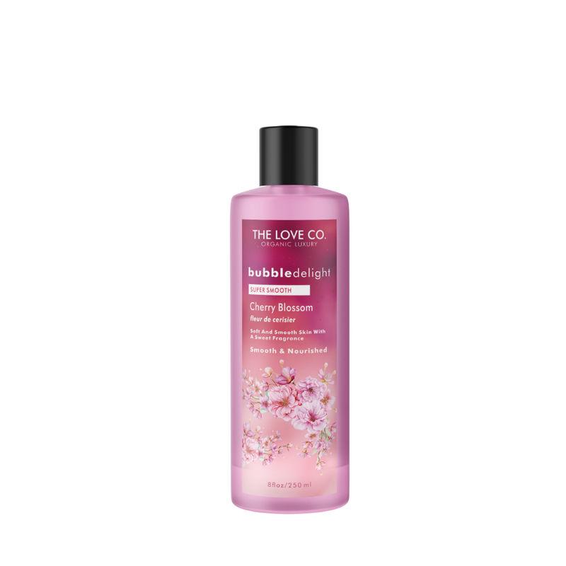 the love co. organic luxury bubble delight cherry blossom body wash