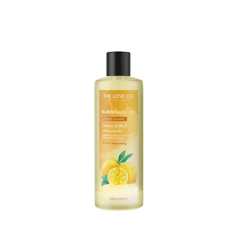 the love co. organic luxury bubble delight lemon & mint body wash