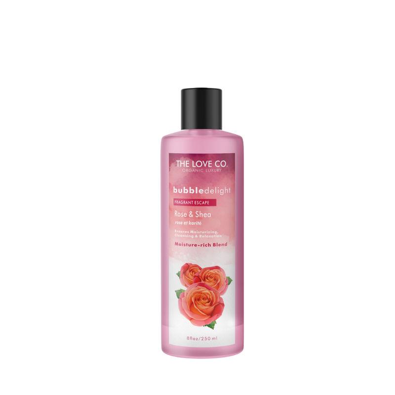 the love co. organic luxury bubble delight rose & shea body wash