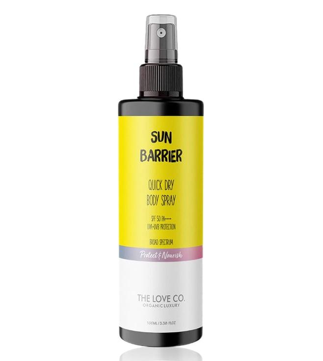 the love co. sun barrier quick dry body spray spf 50 pa++++ - 100 ml