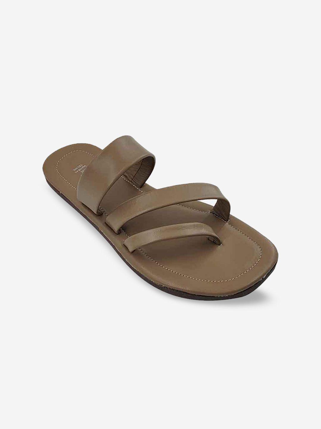 the madras trunk men taupe solid leather comfort sandals