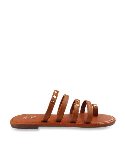the madras trunk women's ira orange toe ring sandals