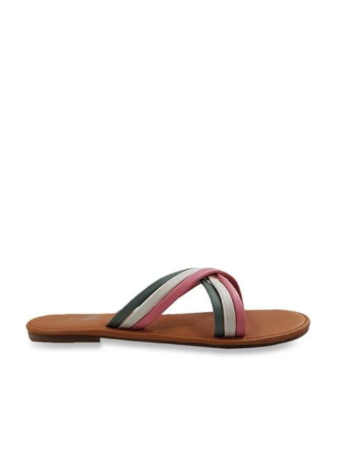 the madras trunk women's tara green cross strap sandals