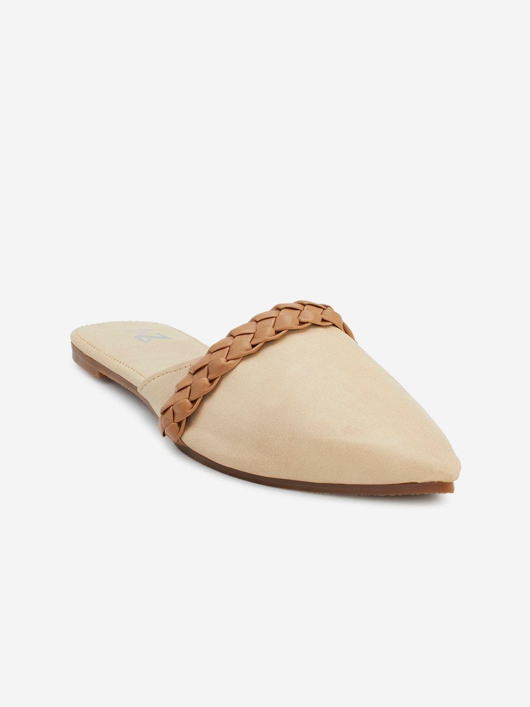 the madras trunk women off white embellished mules flats