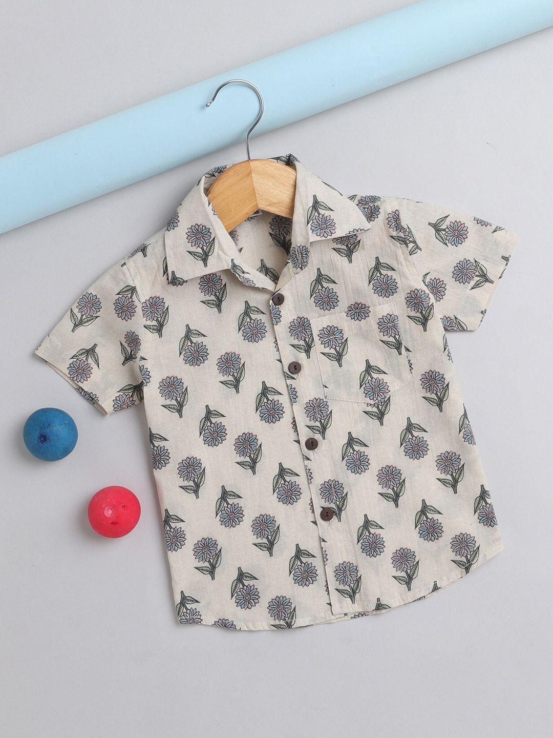 the magic wand boys floral printed pure cotton casual shirt