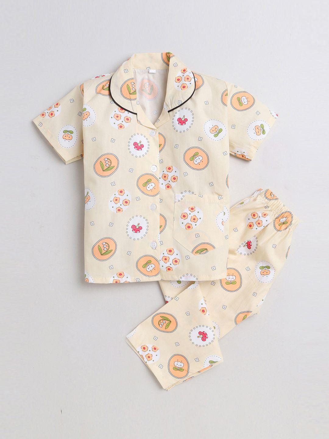the magic wand kids conversational printed pure cotton night suit