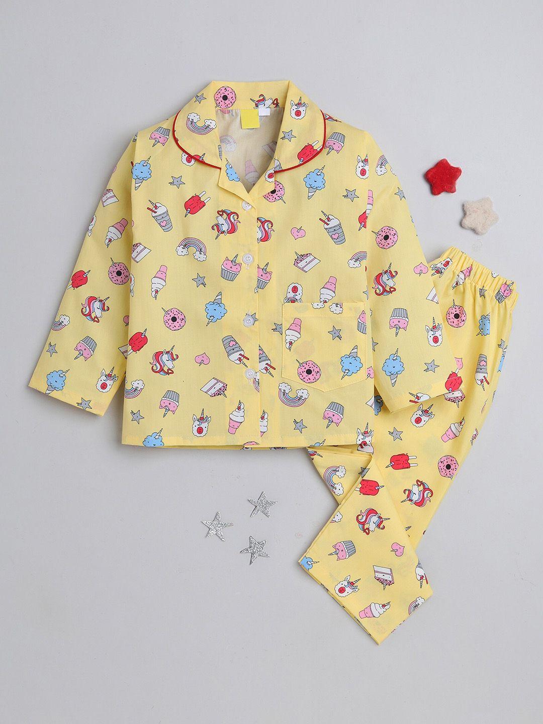 the magic wand kids conversational printed pure cotton shirt with trousers