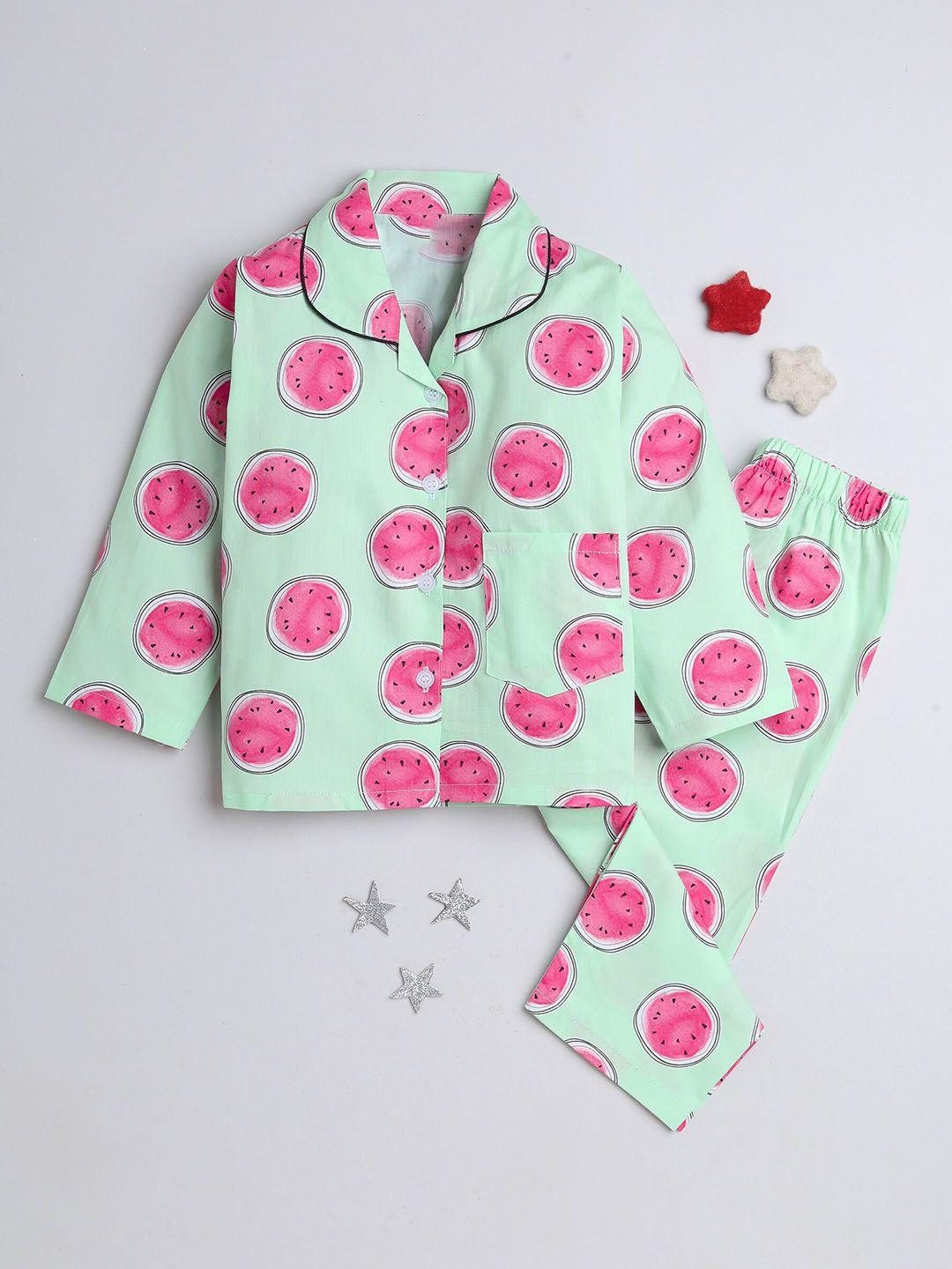 the magic wand kids graphic printed pure cotton night suit