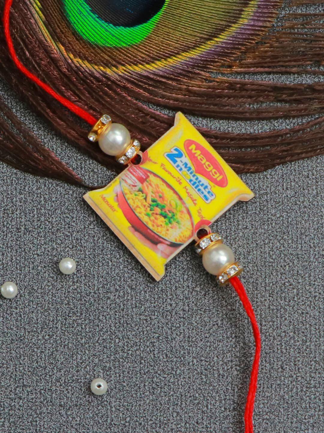 the magic wand kids maggie-charm stone studded & beaded rakhi