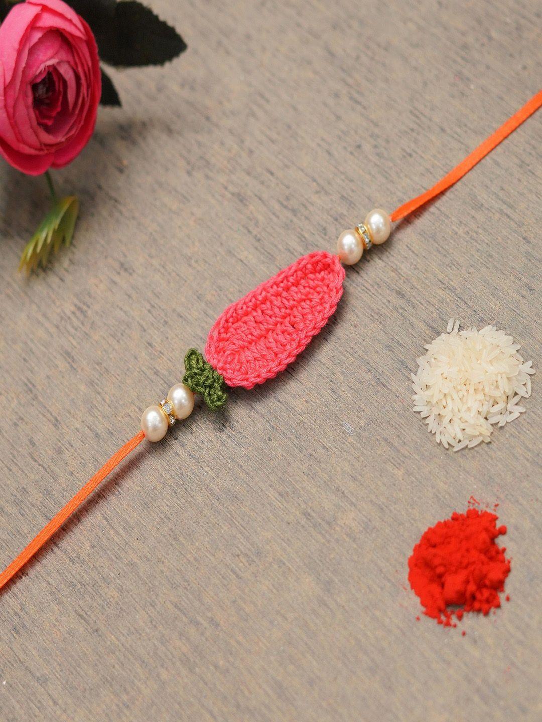 the magic wand pearl charm rakhi with roli & rice