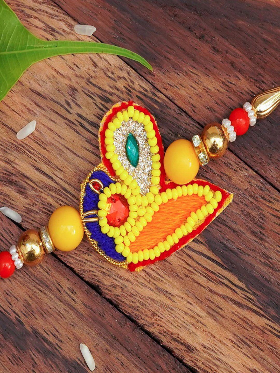 the magic wand stone-studded & beaded rakhi