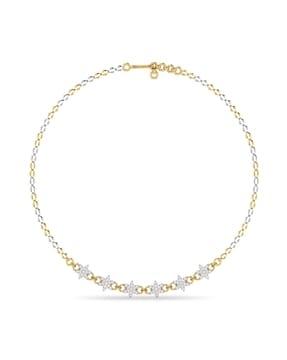 the mandara yellow gold diamond studded necklace