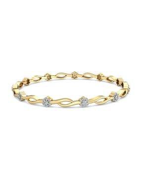 the meaghan 18 kt yellow gold diamond bangle