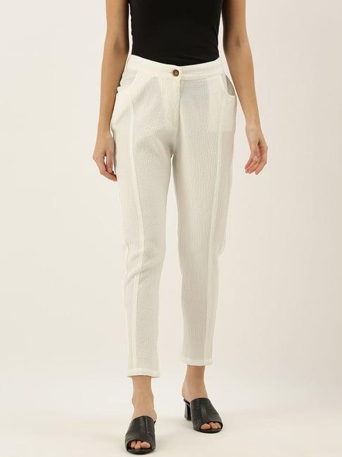 the meraki world white cotton trousers