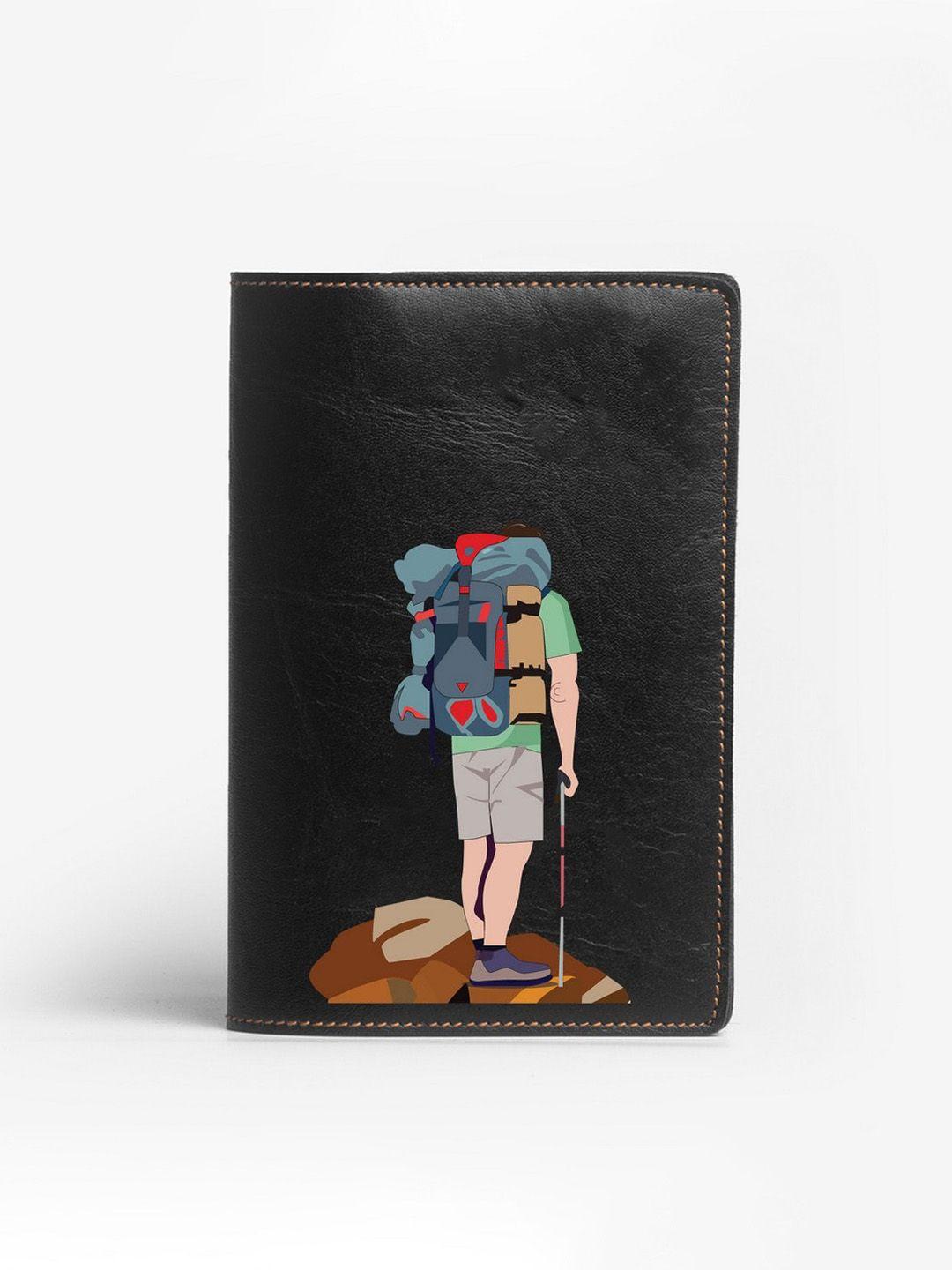 the messy corner printed leather passport cover