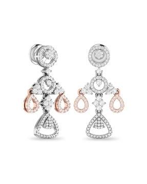 the mikeal dual-tone diamond drop earrings