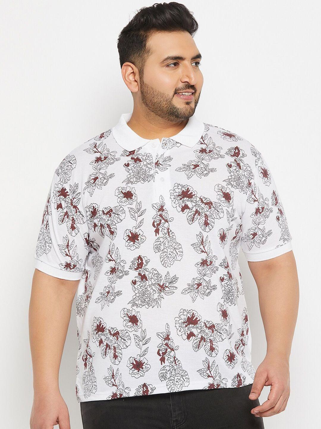 the million club men plus size floral printed polo collar cotton t-shirt