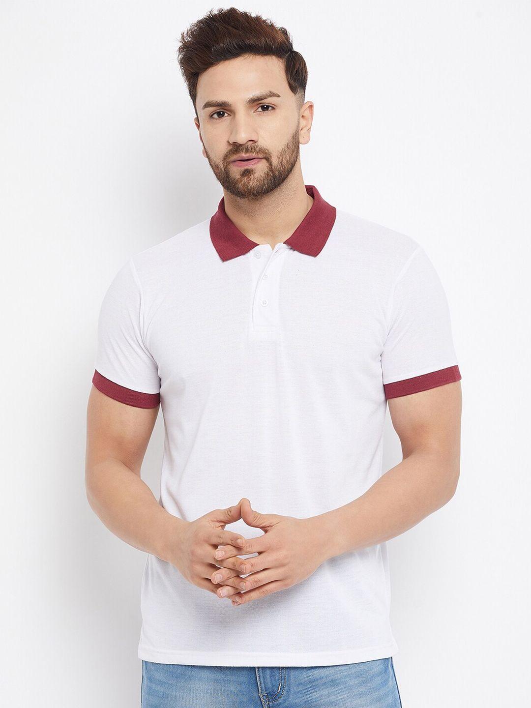 the million club men white polo collar t-shirt