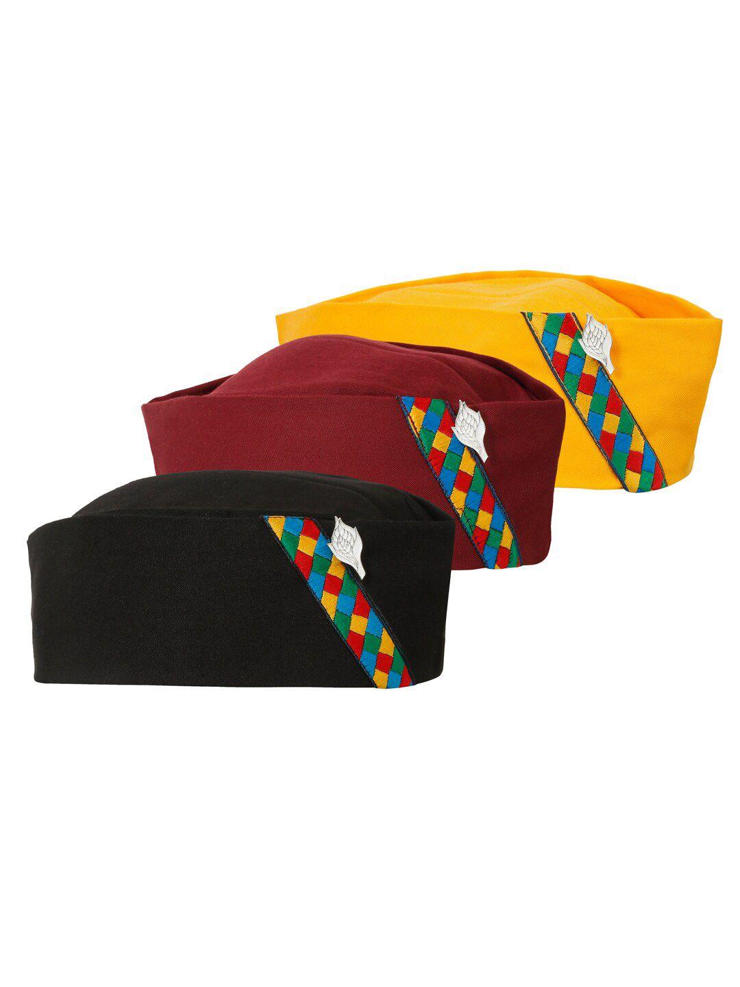the mini needle pack of 3 uttarakhand pahadi cotton beret hats