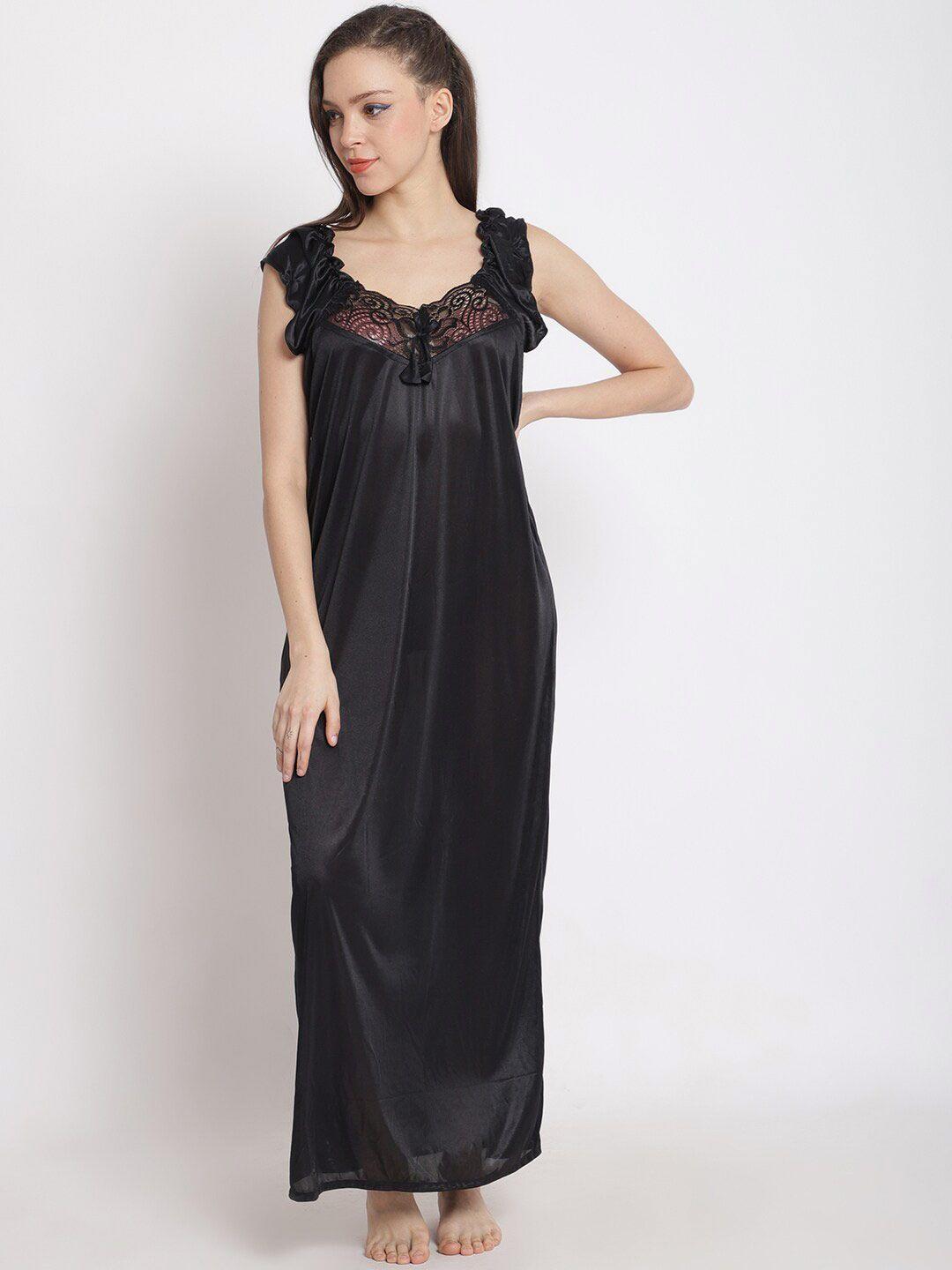 the mini needle v-neck satin maxi nightdress