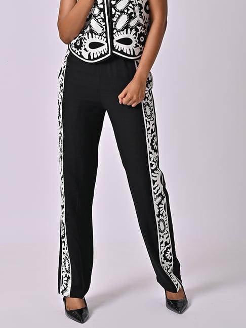 the missy co. black embroidered pants